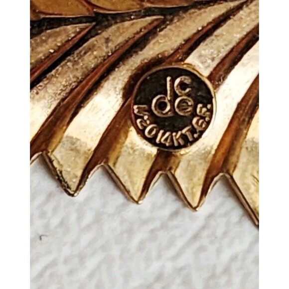 DCE R&F 1/20 14K GF FERN LEAF PEARL Pendant Brooch Pin MCM - Picture 5 of 7